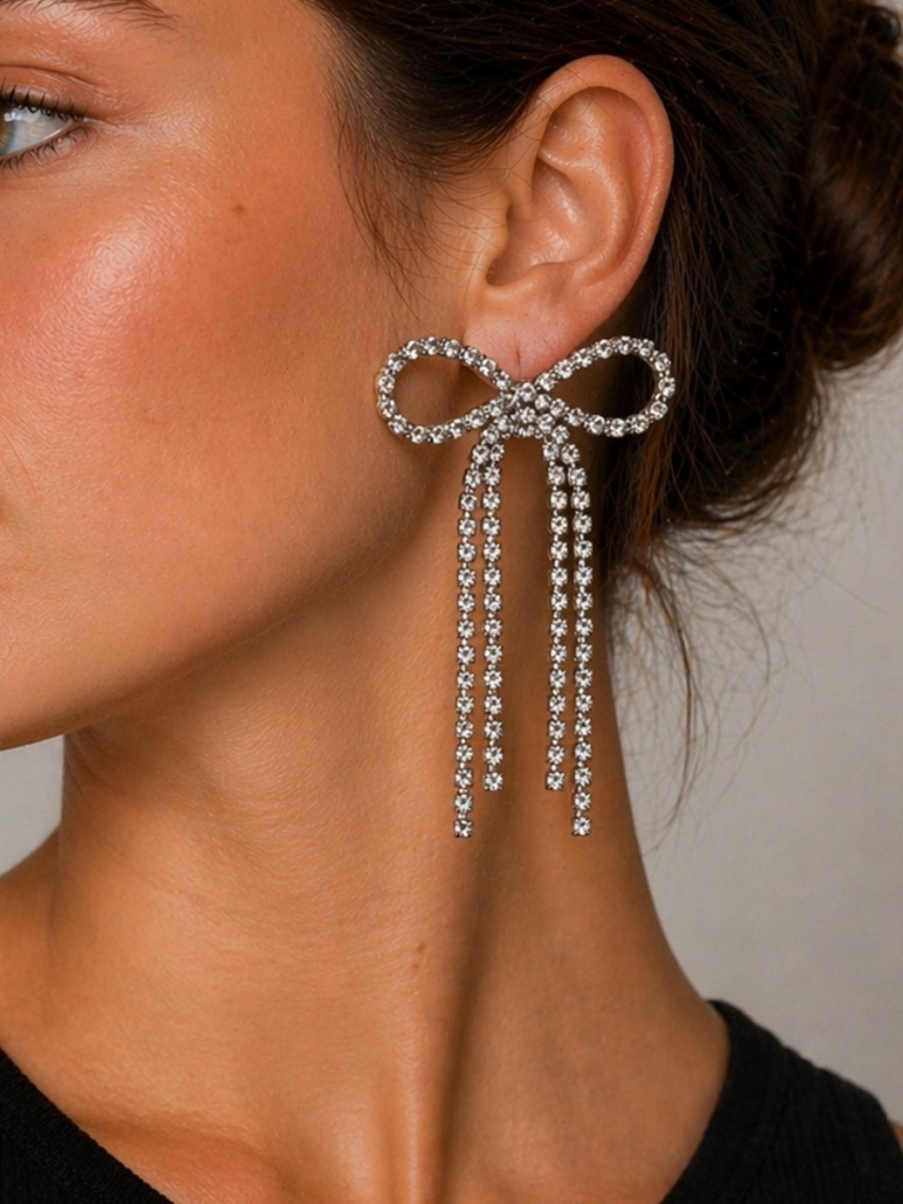 Express Bow Rhinestone Earrings